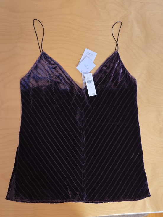 Cami NYC Tops - Cami NYC Dark Purple Chevron Velvet Slip Cami